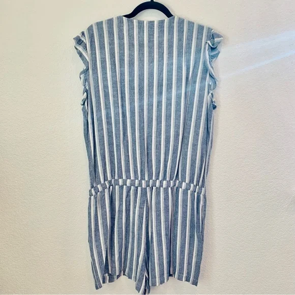 Cloth & Stone Shorts Romper Linen Blend Size Large - Picture 3 of 9